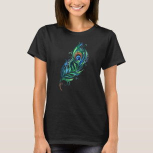 T-shirt Vintage Peacock Feather Birds Animal Graphisme