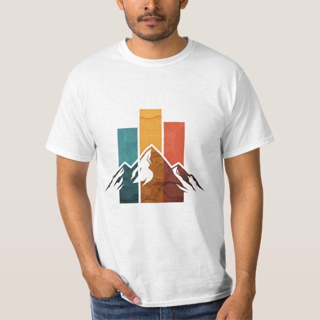 T-shirt Vintage Peaks and Retro Mountainscape (Devant)