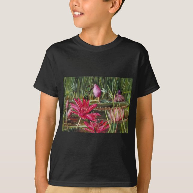 T-shirt Vintage Peinture Fleurs roses (Devant)