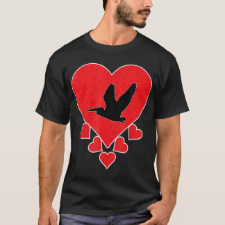 T-shirt Vintage Pélican Oiseaux Amoureux Saint Valentin Pe