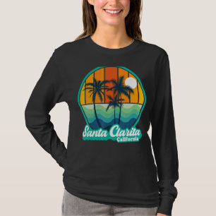T-shirt Vintage Père Noël Clarita Californie Été 90s Plage