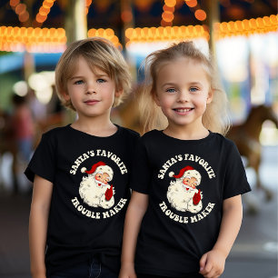T-shirt Vintage Père Noël Favori Trouble Maker
