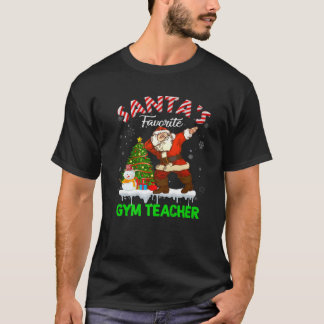 T-shirt Vintage Père Noël Gymnase Favori Enseignant Xmas A