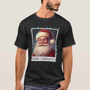 T-shirt Vintage Père Noël Joyeux feux de Noël 2023 Fa