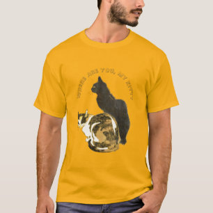 T-shirt Vintage Personnalisé Art Nouveau Chats, Noir & Cal