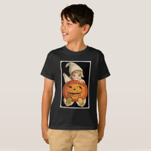 T-shirt Vintage petite fille avec grand Citrouille Hallowe