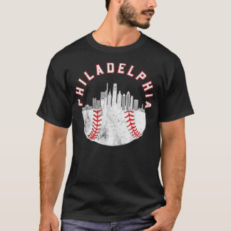 T-shirt Vintage Philadelphia Baseball Skyline Retro Philly