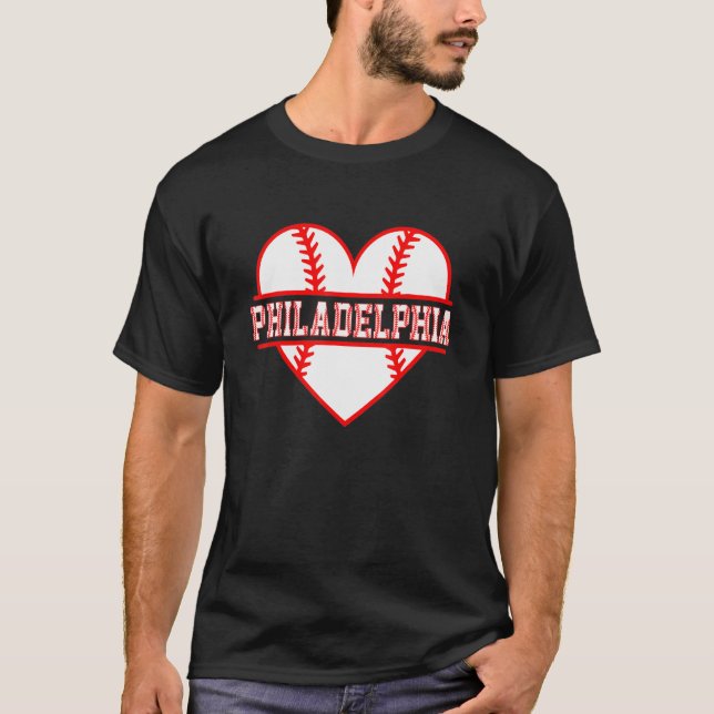 T-shirt Vintage Philadelphie Baseball Skyline Rétro Philly (Devant)
