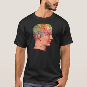 T-shirt Vintage Phrenologie Chef Mineur Carte du cerveau