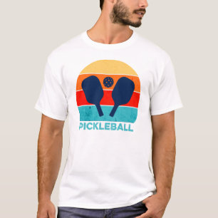 T-shirt Vintage Pickleball Paddle et Ball coloré