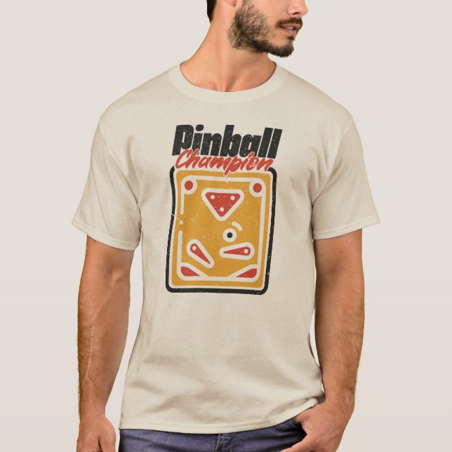 T-shirt Vintage Pinball Champion  (Devant)