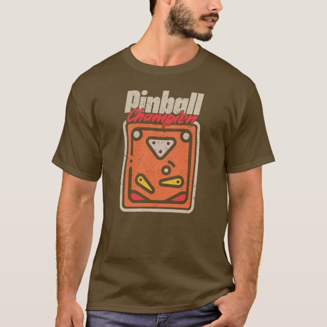 T-shirt Vintage Pinball Champion  (Devant)