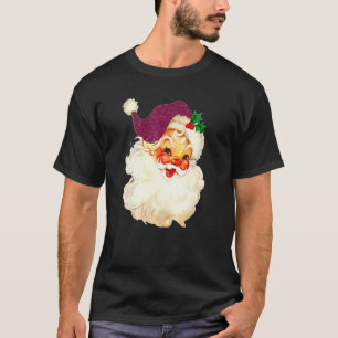 T-shirt Vintage Pink Santa Claus Pink Noël 2