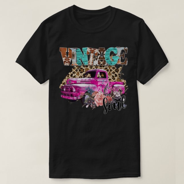 T-shirt Vintage Pink Truck  (Design devant)
