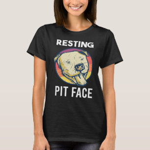 T-shirt Vintage Pitbull Repose Pit Face Drôle Pitbull Lov