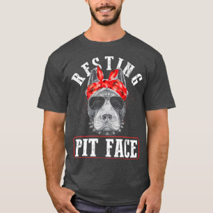 T-shirt Vintage Pitbull Repose Tête - Drôle Pitbull L