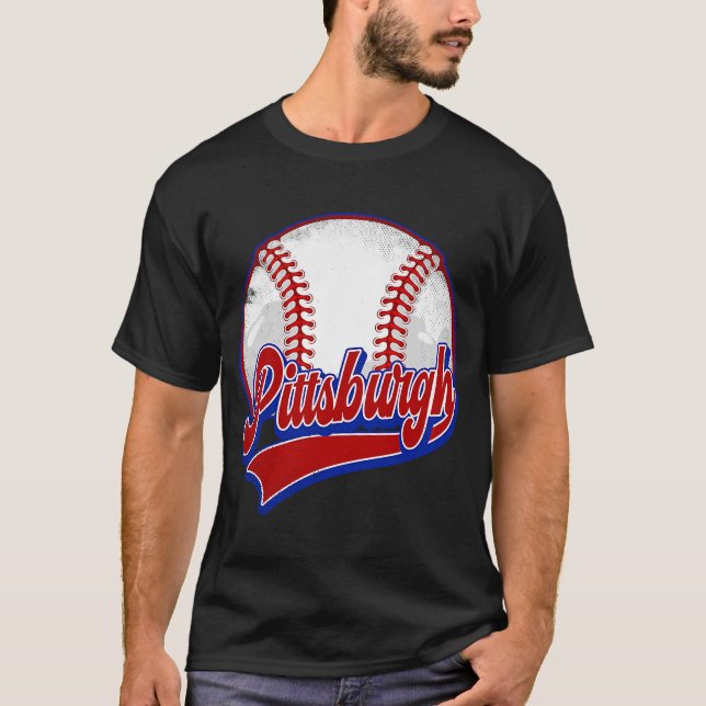 T-shirt Vintage Pittsburgh Cityscape (Devant)