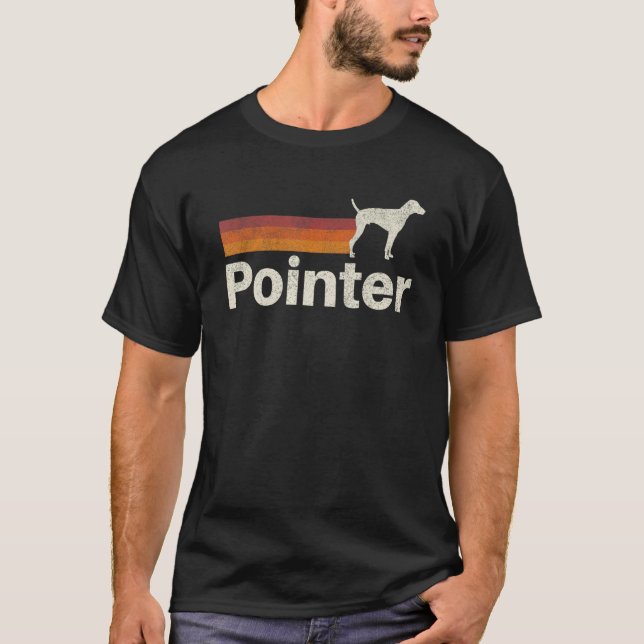 T-shirt Vintage Pointer Retro Mom Dad Dog (Devant)