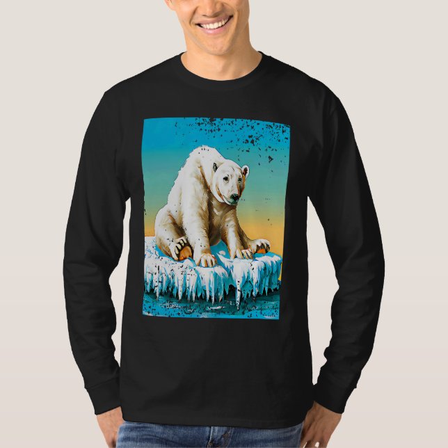 T-shirt Vintage Polar Bear  Melting Arctic (Devant)
