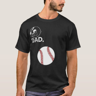 T-shirt vintage pour papa de baseball avec grande