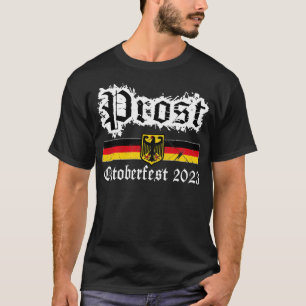 T-shirt Vintage Prost Oktoberfest 2023 Bière drapeau allem