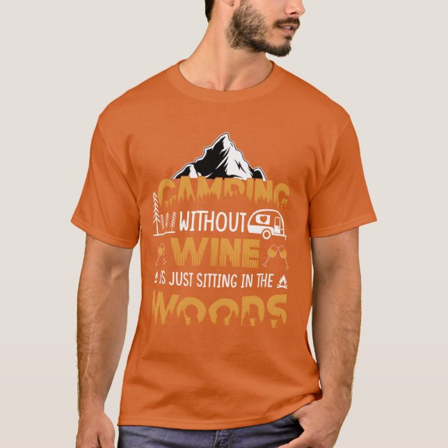 T-shirt Vintage Quote Camping Adventure vintage (Devant)