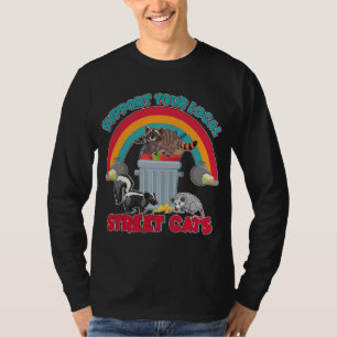 T-shirt Vintage Raccoon Opossum Skunk Support Your Street