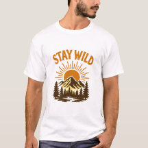 T-Shirt Vintage Reste Sauvage Coucher de Soleil Mo