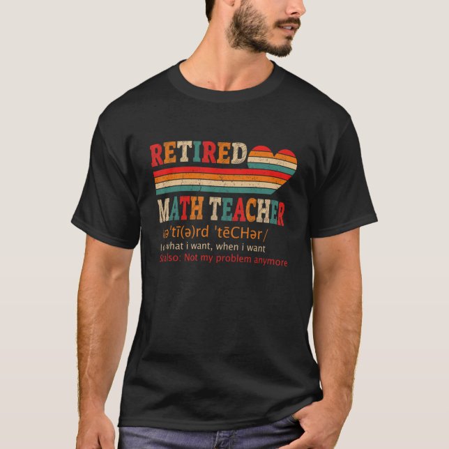 T-shirt Vintage Retraité Math Enseignant Définition Retrai (Devant)