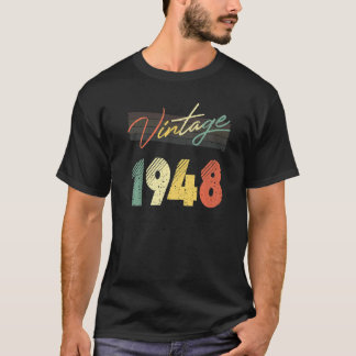 T-shirt Vintage Retro 1948 75e anniversaire Pour 75 ans