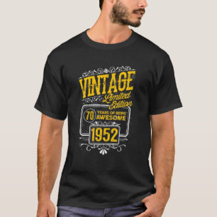 T-shirt Vintage Rétro 1952 70 Ans Awesome 70E Anniversair
