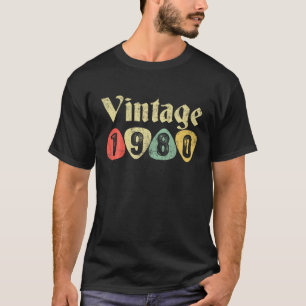 T-shirt Vintage Retro 1980 42 Ans 42E Anniversaire Cadeau