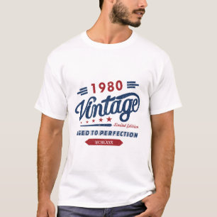 T-shirt Vintage Retro 1980 Limited Edition Cadeau d'annive