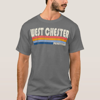 T-shirt Vintage Retro 70S 80S Style Hometown Of West Chest