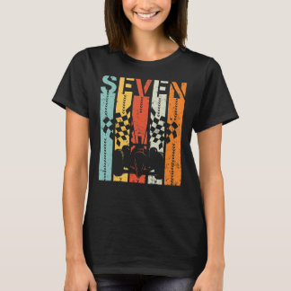 T-shirt Vintage Retro 7 Ans Voiture de course Anniversaire