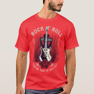 T-shirt Vintage Retro 80s Rock & Roll Music Guitare Wings