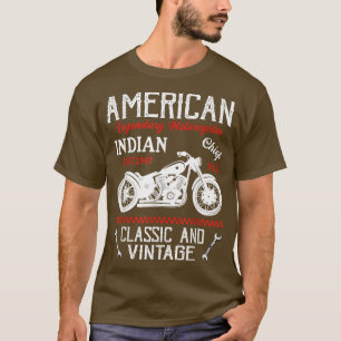 T-shirt Vintage Retro American Motorcycle Old Biker