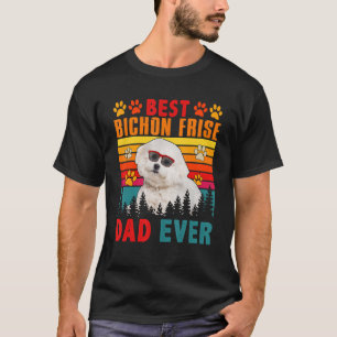 T-shirt Vintage Retro Best Bichon Frise Papa Jamais mignon