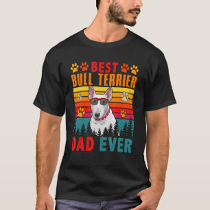 T-shirt Vintage Retro Best Bull Terrier Papa Jamais mignon