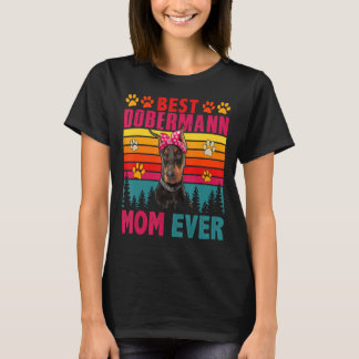 T-shirt Vintage Retro Best Dobermann Maman toujours mignon