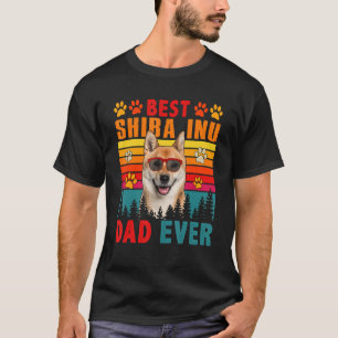 T-shirt Vintage Retro Best Shiba Inu Papa Jamais mignon ch