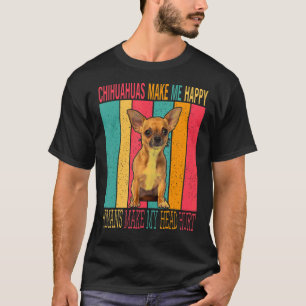 T-shirt Vintage Retro Chihuahuas Rendre Heureux Les Humain