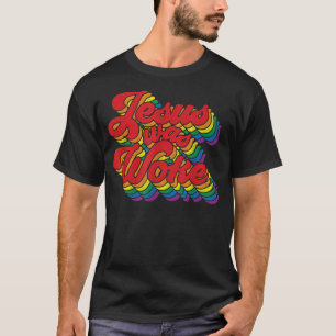 T-shirt Vintage Retro Christian Ally Pride Rainbow Jesus W