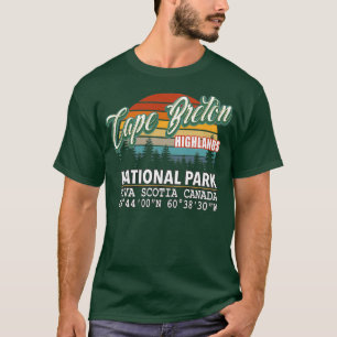 T-shirt Vintage Retro Color Cape Breton Highlands National