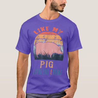 T-shirt Vintage Rétro Comme Mon Cochon Et Peut-Être Comme 