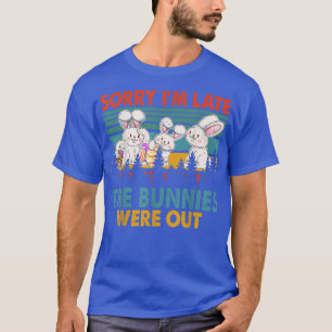 T-shirt Vintage Rétro Désolé, je suis en retard Les lapins