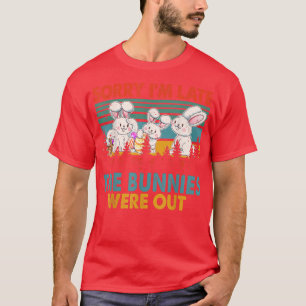 T-shirt Vintage Rétro Désolé, je suis en retard Les lapins