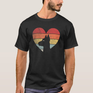 T-shirt Vintage Retro Doberman Heart Silhouette Valentine'