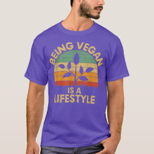 T-shirt Vintage Retro Etre Vegan Est Un Végétarien Style D