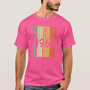 T-shirt Vintage Rétro Fabriqué En 1969 Classique Anniversa